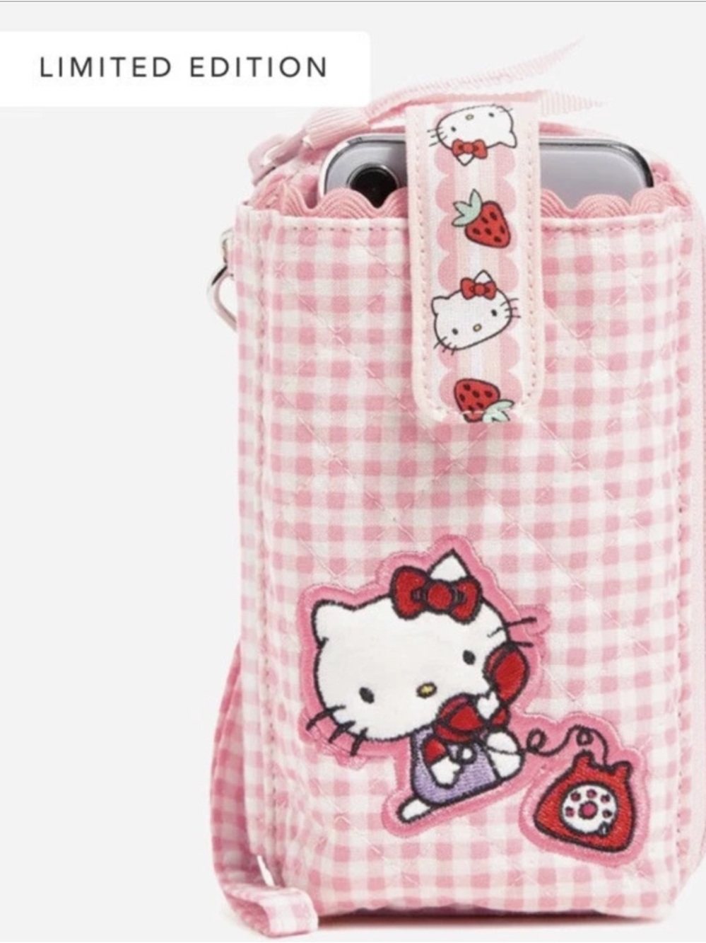 VERA BRADLEY HELLO KITTY RFID SMARTPHONE WRISTLET IN GINGHAM NWT